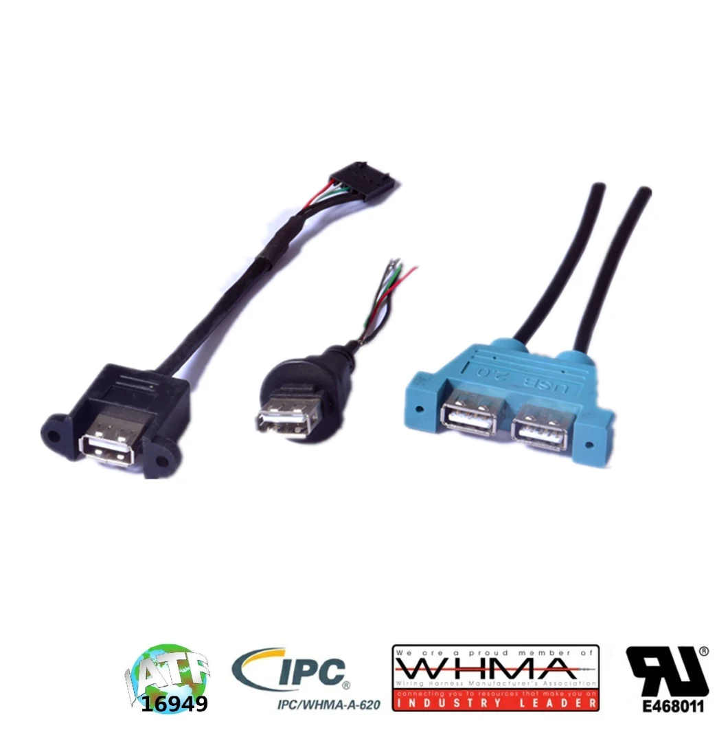 USB 2.0 4 Way Cable Molded Cable Overmolded Computer Cable Assemblies for Date Wireharness