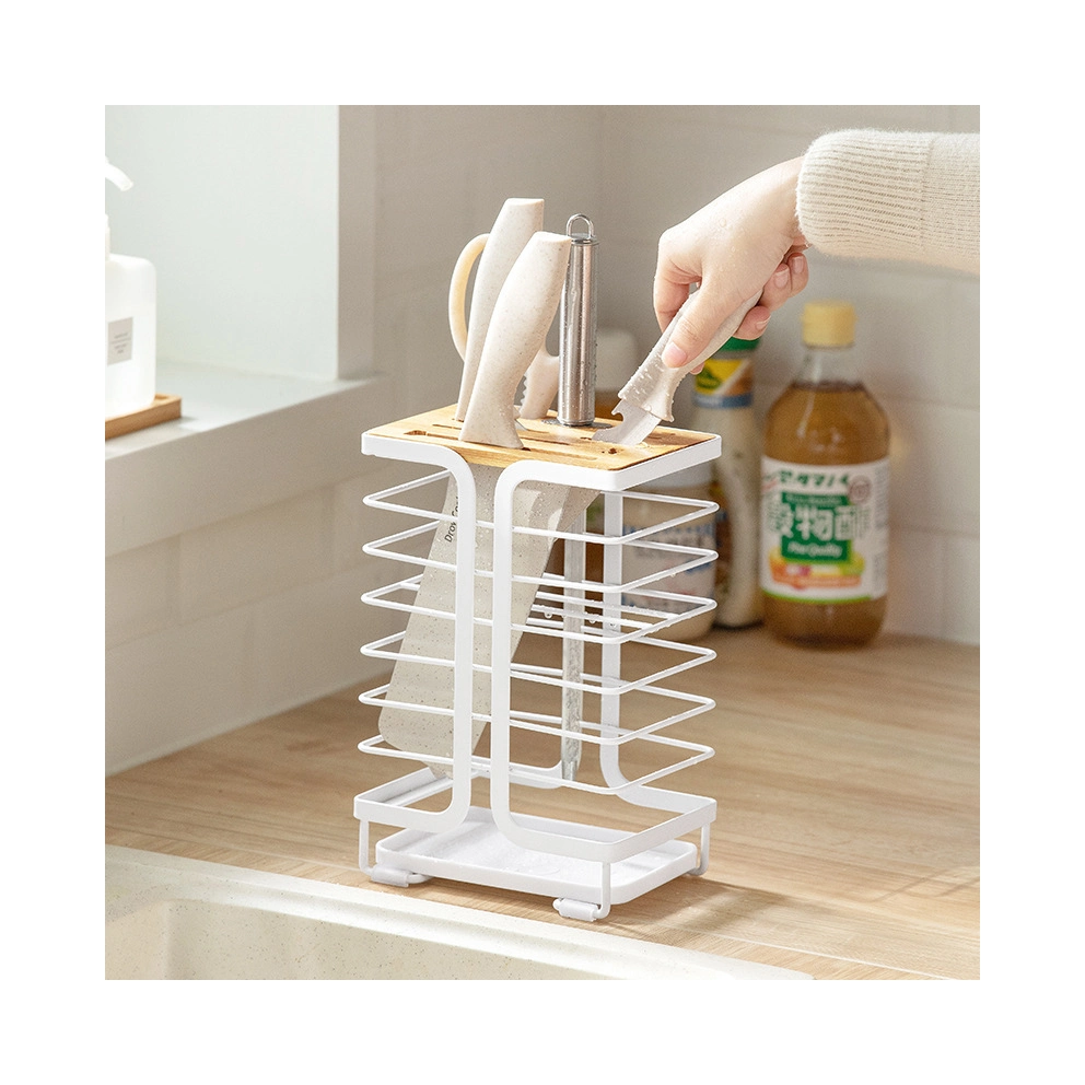 Block Holder Magnetic Stand Bamboo Kitchen Custom with Sharpener Cutting Board UV Sterilizer Stainless Steel Knife Storage